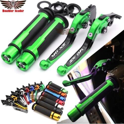 Motorcycle Adjustable Folding Brake Clutch Levers Handlebar Hand Grips For Kawasaki ZX9R ZX-9R 2000-2003 2001 2002 2003