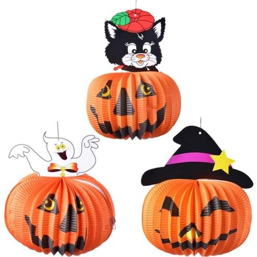 New 1Pcs Halloween Party Decoration Animals Pumpkin Paper Hanging Ornaments Hallowmas Props For Trees Bar DIY Accessories