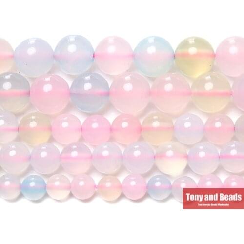 New Arrival Morganite Color Agates Gem Beads 15" Strand 6 8 10mm Pick Size For Jewelry Making