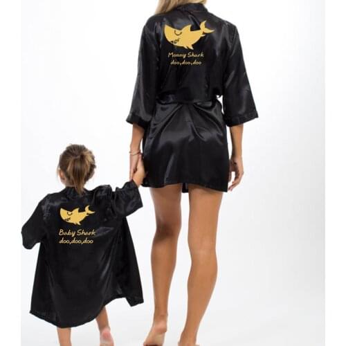 Parent-child Dress Robe Satin Baby Women Princess Spa Party Favor Ladies Dressing Gifts