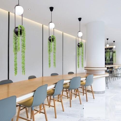 Nordic simple iron Artificial plants Pendant Lights led hanging lamp for Kitchen Island bar hotel home decor G9 110V 220V