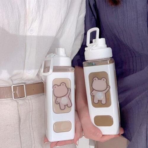 Practical 700ml Excellent Creative Cartoon Pattern Sippy Bottle 3 Colors Straw Cup Large Capacity for Household