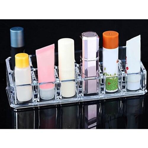 12 Grids Transparent Lipstick Holder Clear Acrylic Display Stand Storage Box Cosmetic Makeup Organizer