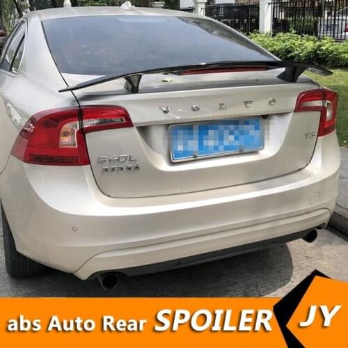 For Volvo S60 Spoiler 2008-2018 Volvo S60 S90 spoiler High Quality ABS Material Car Rear Wing Primer Color Rear Spoiler