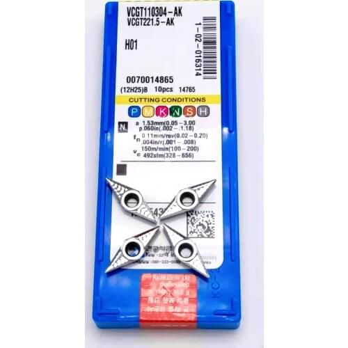 Lathe tool VCGT110304-AK H01 CNC turning insert high-performance aluminum alloy VCGT 110304-AK VCGT110304 turning tool