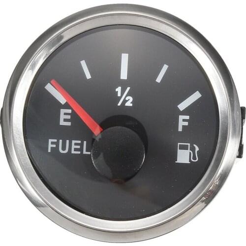 Universal 52mm 12/24V 0-190 Ohms Boat Vechile Fuel Level Gauge Marine Yacht Trim Tank Indicator