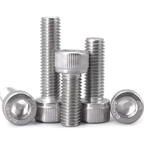 Hexagon Hex Socket Cap Head Screw M1.6 M2 M2.5 M3 M4 M5 M6 M8 M10 Stainless Steel Allen Bolt DIN912 Hex Screw with Key