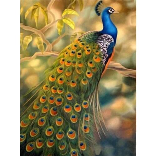 Bird Diy Peacock DIY Embroidery Cross Stitch 11CT Kits Craft Needlework Set Cotton Thread Printed Canvas Home Room