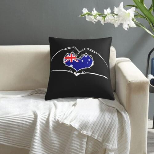 I Love Australia - Heart Hands pattern print Cushion Cover Decorative Pillowcase Chair Seat Square Car Pillow