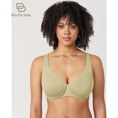 Womens Full Coverage Plus Size Bra Minimizer Seamless Underwire Non-padded Cup