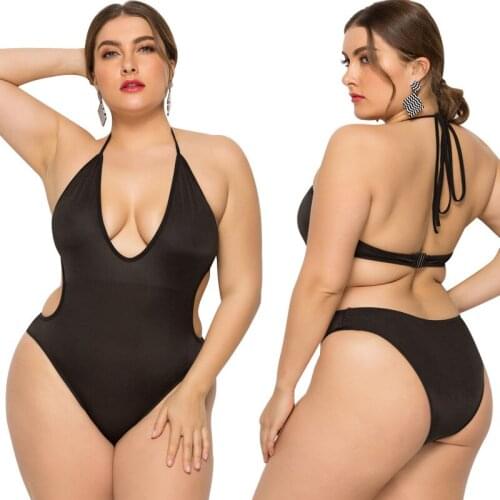 Women Plus Size One Piece Swimsuit Slimming Tummy Control Bathing Suits Lace up Plunge V Neck Swimwear