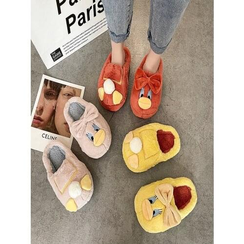 Winter Home Slippers Women Cotton Shoes Soft Plush Indoor Slippers Shoes For Women Men Couple Warm Fuzzy Fur Slippers Wholesale