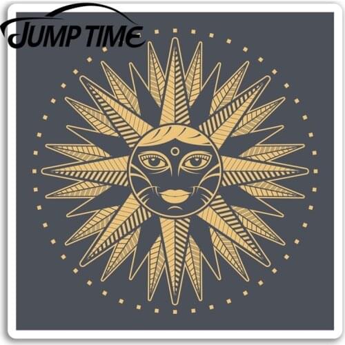 Jump Time for Zodiac Gold Sun Vinyl Stickers Sticker Car Luggage Travel Gift Decal Rear Windshield Waterproof Car Accessories