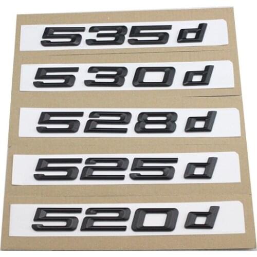 1pcs New ABS for bmw 520d 523d 525d 528d 530d 535d Trunk Lid Rear Emblems Badge Black/silvery Letters for BMW 5-Series Emblems