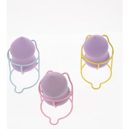 1Pcs 7.1*6.4cm Cat Shape Face Beauty Tool Cosmetic Powder Puff Metal Holder With 6*4cm Purple Gourd Makeup Sponge