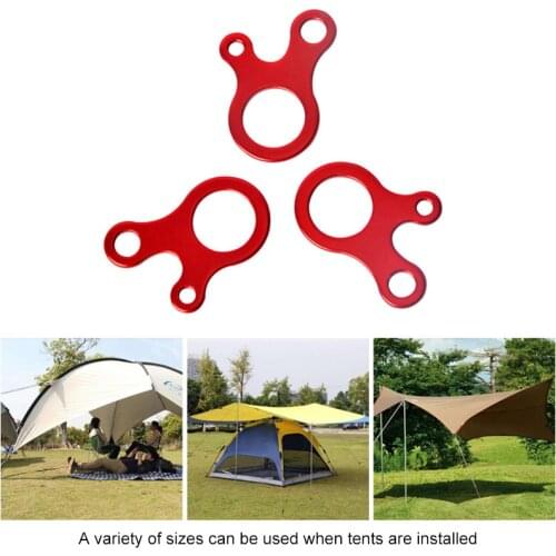 10pcs Quick Knot Tent Buckle Rope Adjustable 3 Hole Aluminum Alloy Anti-Slip Camping Hiking Tightening Hook Wind Rope Buckles