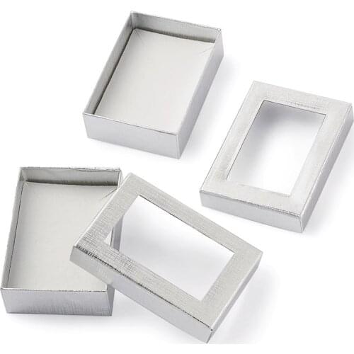2 Pcs Rectangle Valentines Day Presents Packages Cardboard Jewelry Gift Boxes for Necklaces Earrings Rings 9x6.5x2.8cm