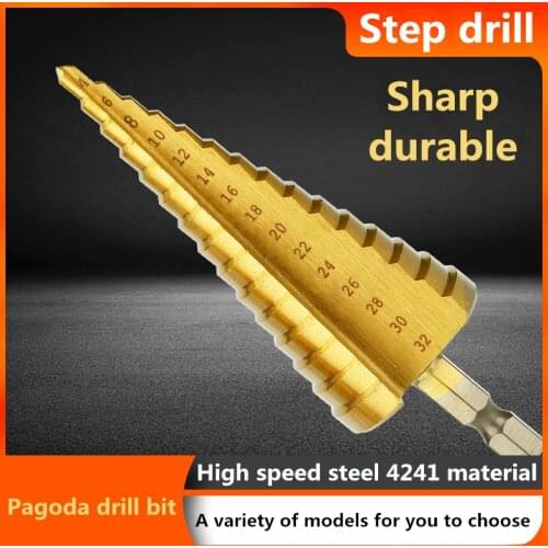 4-12 4-20 4-22 4-32HSS step drill bit reaming tool straight groove step drill woodworking metal hole opener Herramientas