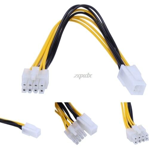 4 Pin Male to 8 Pin CPU Power Supply Adapter Converter ATX Cable 12V