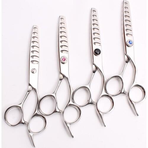 6" 17cm 440C Customized Logo Hairdressers Scissors Thinning Shears 8 Teeth Professional Hair Scissors Salon Styling Tool C2007