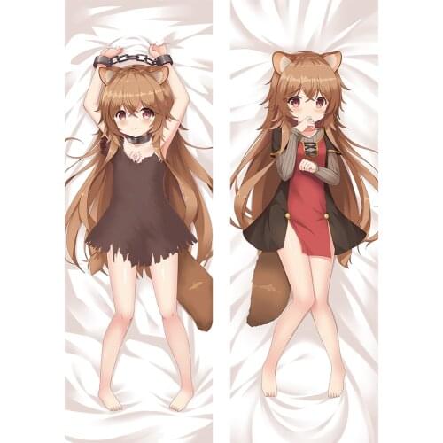 Anime Dakimakura The Rising of the Shield Hero Raphtalia Hugging Body Pillow Case Otaku Throw Bedding Pillow Cover