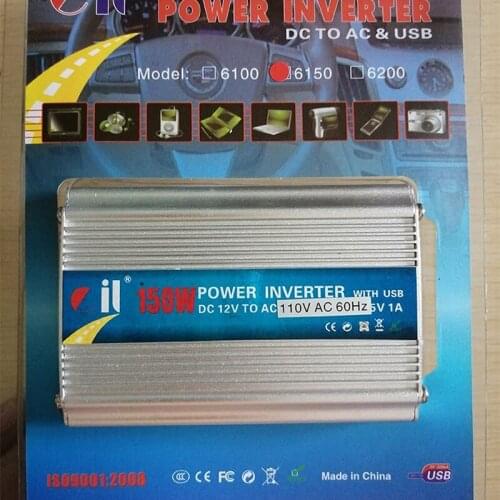 150W Car POWER INVERTER DC 12V TO AC 110V 60HZ WITH 5V 1A USB