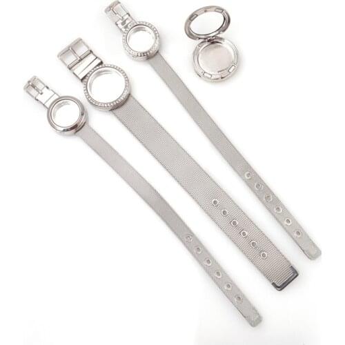 Stainless Steel Bracelets For Women Jewelry 2021 Trend Locket Floating DIY Adjustable Bangles Bracelet Rhinestone Pulseras Mujer