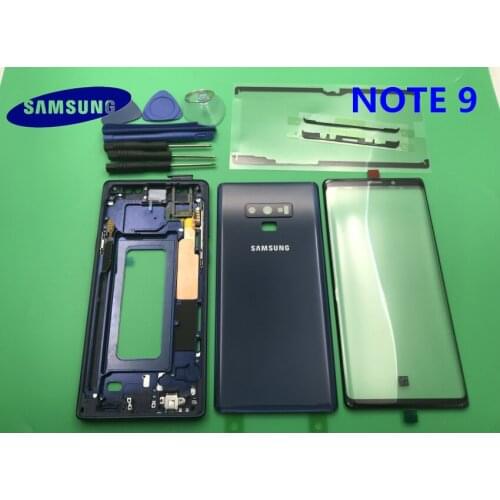 Original NEW Full Housing Case Back Cover+Front Screen Glass Lens+Middle Frame Samsung Galaxy NOTE 9 N960 N960F Complete Parts