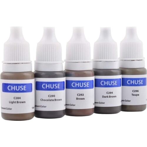 CHUSE Permanent Makeup Tattoo Ink Pigment Micro Pigment Colors for Eyebrow & Eyebrow Shaded organic Cosmetic 5 pcs/Lot C2 inks