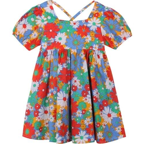 Girls Floral Dresses 2021 New Fashion Sweet Kids Flowers Costumes Children Sleeveless Vestidos Toddler Baby Clothing