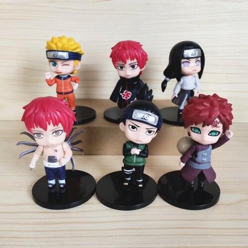 6Pcs/Set 9cm Anime Uzumaki Naruto Sasuke Gaara Sasori Uchiha Itachi PVC Action Figure Figurine Toy Model Doll