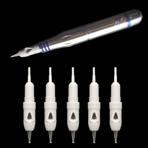 10pcs/lot Tattoos Cartridge Needle Disposable 8mm Screw Gray For Premium Permanent Makeup Tattoo Pen Needle1R 3R 5R 3F 5F 7F
