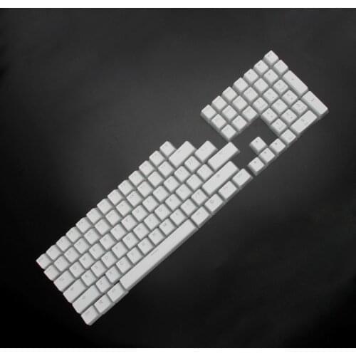 RGB 108 Keycaps ANSI Layout PBT White Pudding Double Skin Milk Shot Backlit Keycap For OEM Cherry MX gh60 poker 87 tkl 104 108