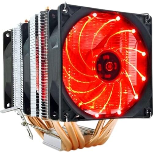 CPU Cooler Fan Cooling for AMD 1155 1366 General 6 Heat Pipe CPU Fan Temperature Control 3-Pin Three Wind Streamer Red