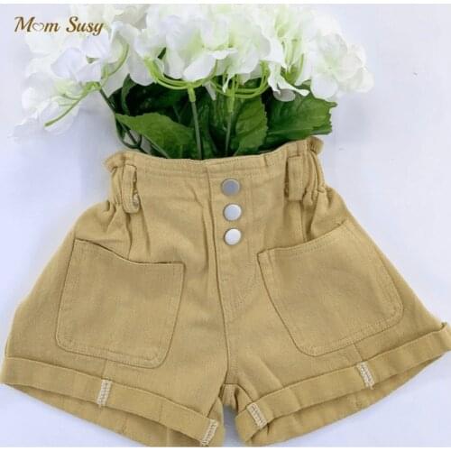 Fashion Baby Girl Casual Jean Shorts Button High Waist Infant Toddler Child Cotton Scanties Trousers Summer Baby Clothes 1-10Y