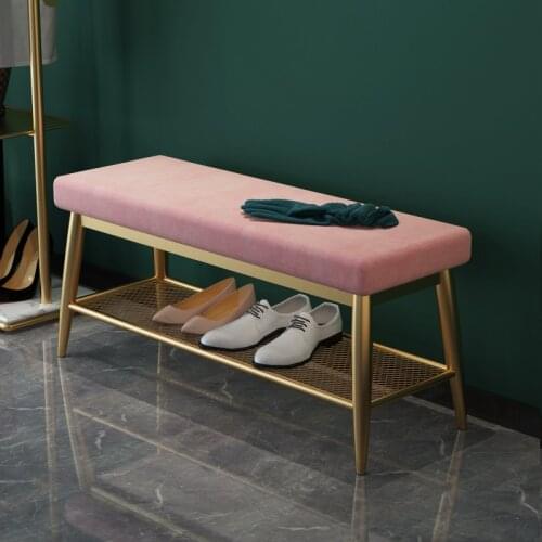 Soft Velvet Footrest Ottomans Shoes Stools for Home Living Room Furniture Dresser Chair Pouf Footstool Pouffe Long Stools