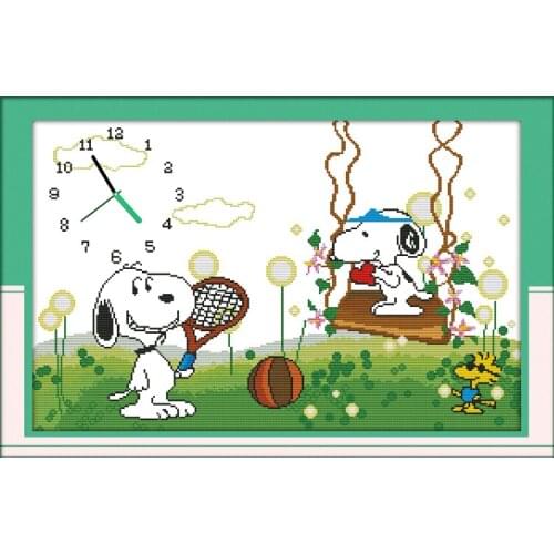 Happy lovers cross stitch kit 14ct 11ct count print canvas wall clock stitching embroidery DIY handmade needlework