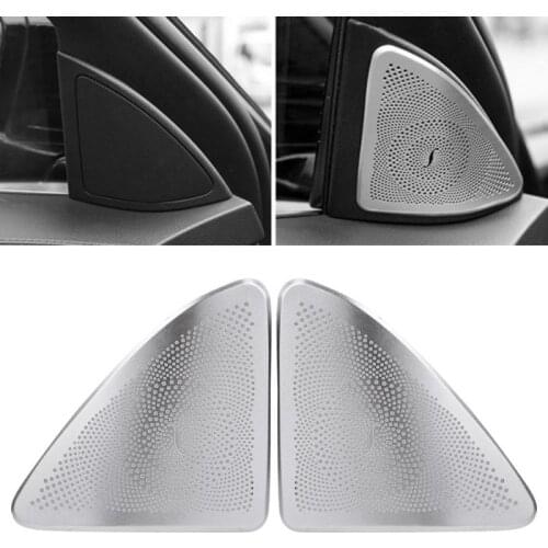 1 Pair of Door Stereo Audio Speaker Frame Cover Trim Sticker ABS Chrome for Mercedes Benz S Class W222 2014 2015 2016 2017