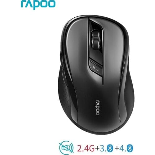 Rapoo M500 Original Multi-Mode Silent Wireless Mouse with 1600DPI Easy Switch Bluetooth 3.0/4.0 & 2.4G