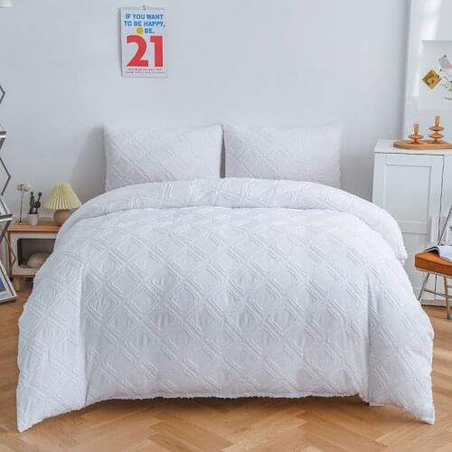Simple Nordic Solid Plaid 220x240 Duvet Cover Set Bedding Set Bedclothes Queen King Size Bedspreads 150 Quilt Cover Set For Home