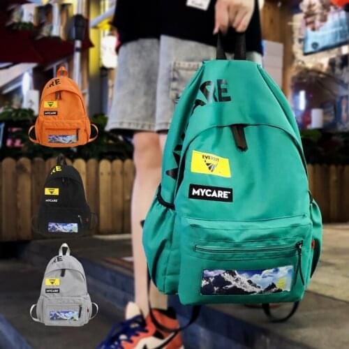 2021 Women Tide Brand Backpack Casual Simple Campus Student School Bag Japanese Print Bagpack Waterproof Men Travel Bag Mochila