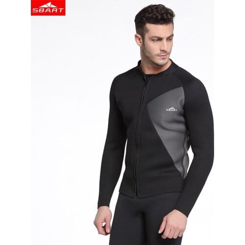 SBART 3mm Neoprene Men Diving Suit Jacket Kite Surfing Windsurf Keep Warm upper Jacket Swimwear Snorkeling Spearfishing Wetsuit