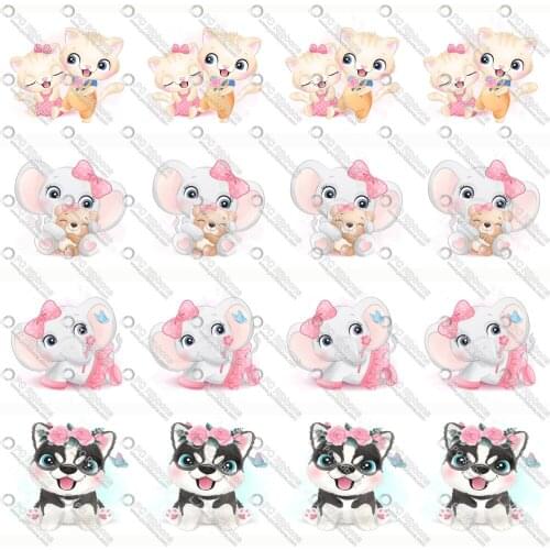 Cute Elephant Cartoon Printed Design Customized Lanyard/Satin/Grosgrain Ribbon for Crafts DIY Handmade Materials Hair Bow CA204