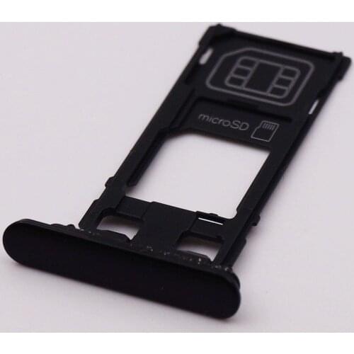 SIM And Micro SD Memory Tray Holder With Dust Cap Cover For Sony Xperia XZ F8331 Silver Black Deep Blue Rose Gold Color