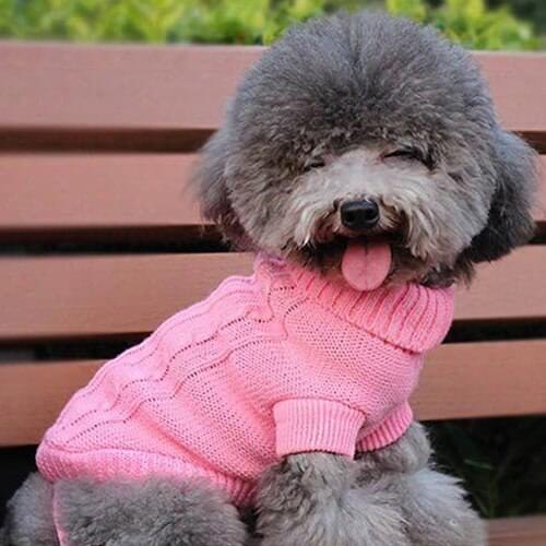 Pet Puppy Dog Cat Lovely Winter Warm Cable Knit Sweater Jumper Pet Clothes