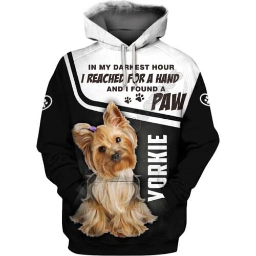 Yorkie 3D Printed Hoodies Funny Pullover Men For Women Funny Sweatshirts Animal Sweater Drop Shipping 02