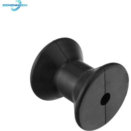 High Quality AntiUV 3 Inch Mounting Width Boat Trailer Bow Stop Roller Black Rubber Spool Boat Yacht Accessories Marine Hardware