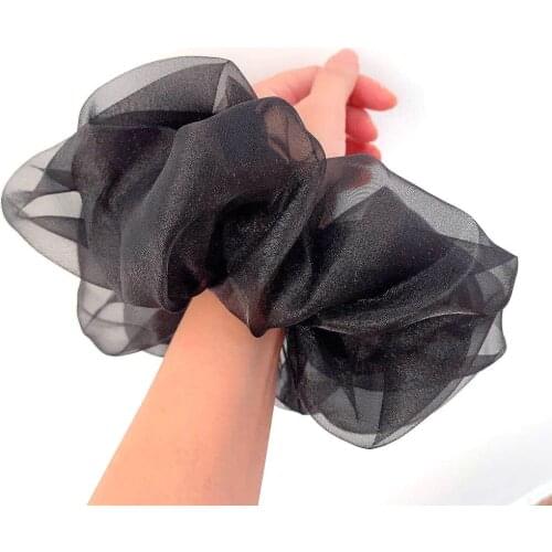 Top Quality Silk Hair Scrunchies Oversize Fluffy Scrunchy For Women Large Size Hair Elastic Bands For Girls Ponytail Hair Rope