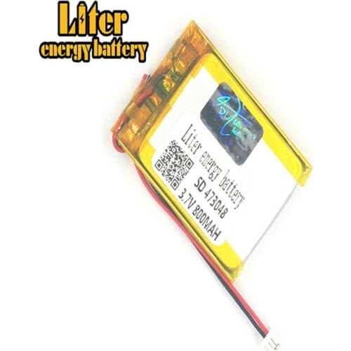 1.0MM 2pin connector 473048 503050 3.7V 800mah e-books GPS PDA rechargeable lithium-ion battery for MP3 MP4 MP5 small toys