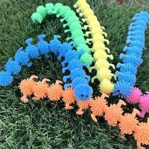 1pcs Creative Caterpillars Stretch Toy Elastic Caterpillars Stress Relief Toy Children Fidget Vent Toy Adults Decompression Tool